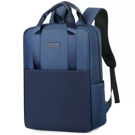 Mochila Wephone BP-PM2 15.6" en azul, diseño elegante, ideal para trabajo y estudio.