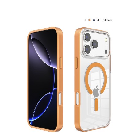 Funda iPhone 17 Pro Max/iPhone 18 Pro Max  con MagSafe Transparente y Borde de Color | Wephone Mayorista