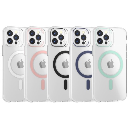 Funda magsafe Transparente borde color iphone 15 pro