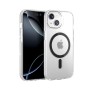 Funda Rígida Transparente Borde Color MagSafe iPhone 15 Plus | Wephone Mayorista