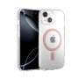Funda Rígida Transparente Borde Color MagSafe iPhone 15 Plus | Wephone Mayorista