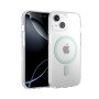 Funda Rígida Transparente Borde Color MagSafe iPhone 15 Plus | Wephone Mayorista
