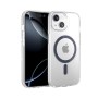 Funda Rígida Transparente Borde Color MagSafe iPhone 15 Plus | Wephone Mayorista
