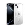 Funda Rígida Transparente Borde Color MagSafe iPhone 15 Plus | Wephone Mayorista