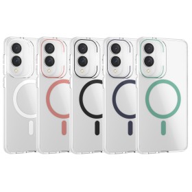 Funda Rígida Transparente Borde Color MagSafe Samsung S25 Edge | Wephone Mayorista