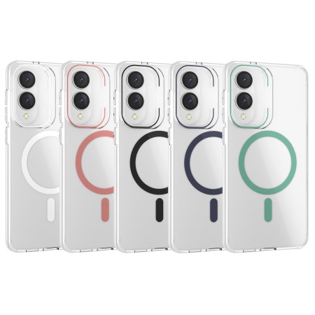Funda Rígida Transparente Borde Color MagSafe Samsung S25 Edge | Wephone Mayorista