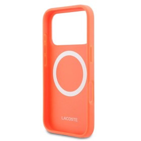 Funda Lacoste iPhone 17 Pro Naranja | Textura Petit Piqué MagSafe
