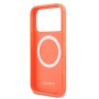 Funda Lacoste iPhone 17 Pro Naranja | Textura Petit Piqué MagSafe