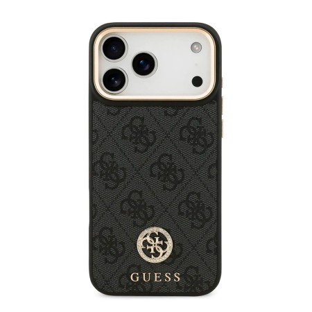 Funda Guess iPhone 17 Pro Max Negro MagSafe | 4G Strass Logo Gold