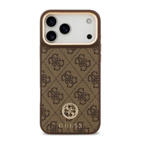 Funda Guess iPhone 17 Pro Max Marrón MagSafe | 4G Strass Logo Gold