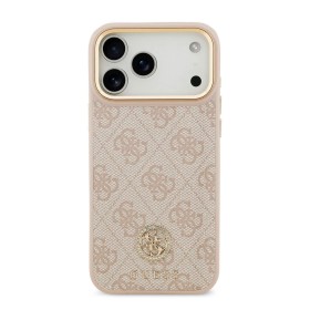 Funda Guess iPhone 17 Pro Rosa MagSafe | 4G Strass Logo Gold
