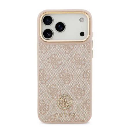 Funda Guess iPhone 17 Pro Rosa MagSafe | 4G Strass Logo Gold