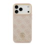 Funda Guess iPhone 17 Pro Rosa MagSafe | 4G Strass Logo Gold