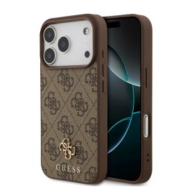 Funda Guess para iPhone 17 Pro – Colección Small 4G & Classic Metal Logo – Marrón MagSafe