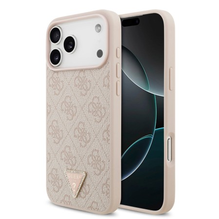 Funda Guess para iPhone 17 Pro – Colección 4G Triangle Logo – Rosa MagSafe