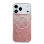 Funda Guess iPhone 17 Pro Max Rosa MagSafe | Gradient Peony & Glitter