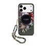 Funda Guess iPhone 17 Pro Max Negro MagSafe | IML Flowers & Pearl Strap