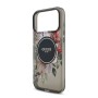 Funda Guess iPhone 17 Pro Max Negro MagSafe | IML Flowers & Pearl Strap