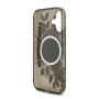 Funda Guess iPhone 17 Negro MagSafe | IML Flowers & Pearl Strap