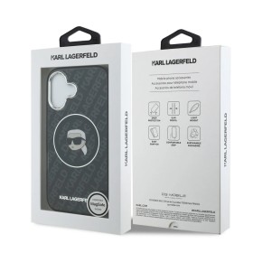 Funda Karl Lagerfeld para iPhone 17 - Monogram Karl Head - MagSafe - Transparente/Negro