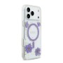Funda Guess iPhone 17 Pro Max Morado MagSafe | Resin Flowers Design