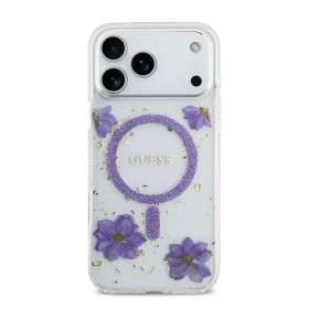 Funda Guess iPhone 17 Pro  Morado MagSafe | Resin Flowers Design