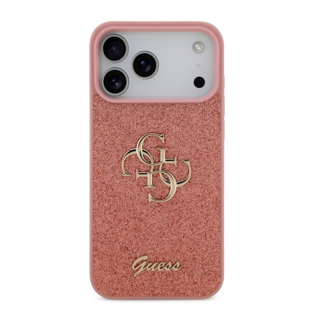 Funda Guess iPhone 17 Pro Rosa Glitter | Big 4G Logo Dorado