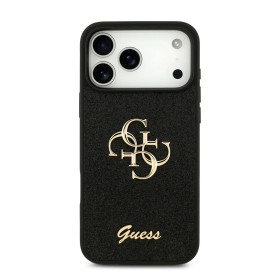 Funda Guess iPhone 17 Pro Negro Glitter | Big 4G Logo Dorado