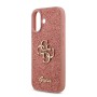 Funda Guess iPhone 17 Rosa Glitter | Big 4G Logo Dorado
