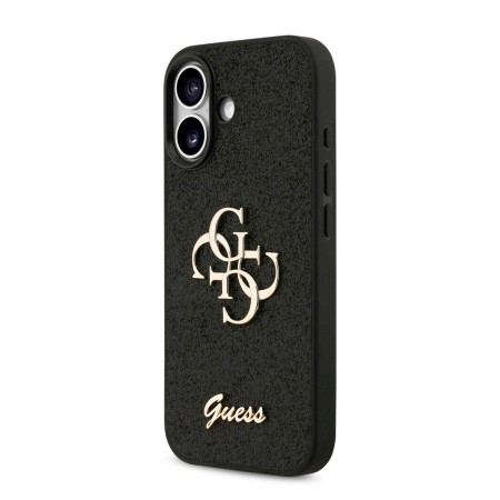 Funda Guess iPhone 17 Negro Glitter | Big 4G Logo Dorado