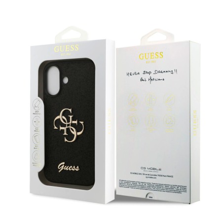 Funda Guess iPhone 17 Negro Glitter | Big 4G Logo Dorado
