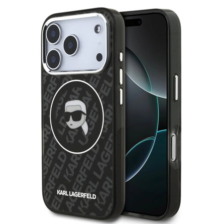 Funda Karl Lagerfeld para iPhone 17 Pro - Karl Head Logo - MagSafe - Negro
