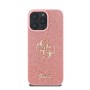 Funda Guess iPhone 16 Pro Rosa Glitter | Big 4G Logo Dorado