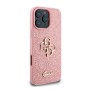 Funda Guess iPhone 16 Pro Rosa Glitter | Big 4G Logo Dorado