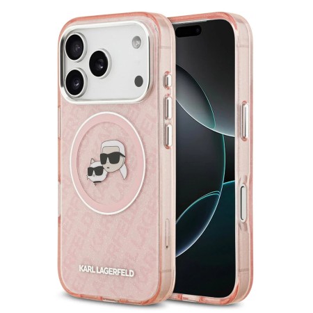 Funda Karl Lagerfeld para iPhone 17 Pro - MagSafe - Glitter Pink - Karl & Choupette
