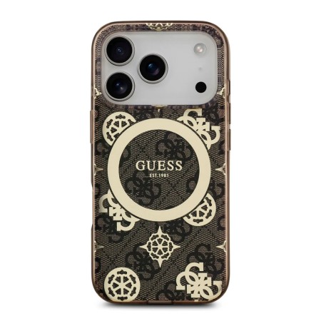Funda Guess iPhone 17 Pro Max Marrón MagSafe | Peony 4G Pattern