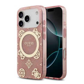 Funda Guess para iPhone 17 Pro – Colección Peony on 4G Background – Rosa MagSafe