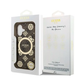 Funda Guess para iPhone 17 – Colección Peony on 4G Background – Marrón MagSafe
