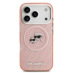 Funda Karl Lagerfeld para iPhone 17 Pro Max - MagSafe - Rosa Glitter - Logo K&C
