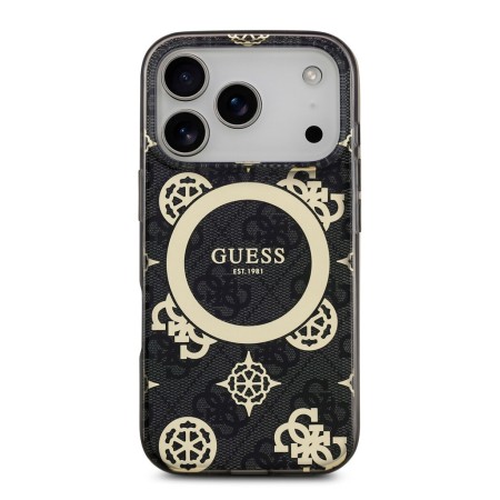 Funda Guess iPhone 17 Pro Negro MagSafe | Peony 4G Pattern