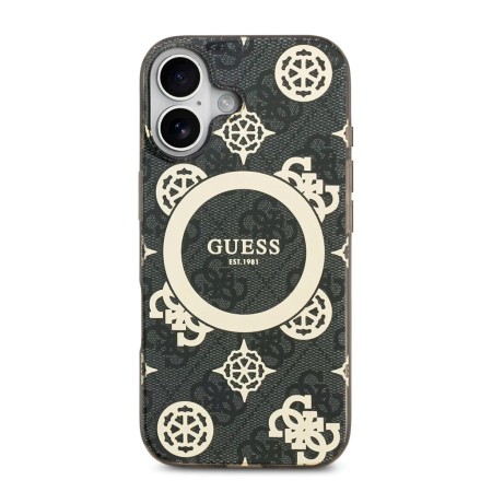 Funda Guess iPhone 17 Negro MagSafe | Peony 4G Pattern
