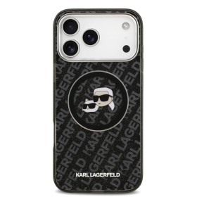 Funda Karl Lagerfeld para iPhone 17 Pro Max - MagSafe - Black Glitter Monogram - Logo K&C