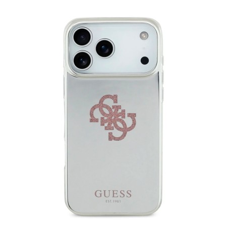 Funda Espejo Guess iPhone 17 Pro Max Rosa MagSafe | Logo 4G Glitter