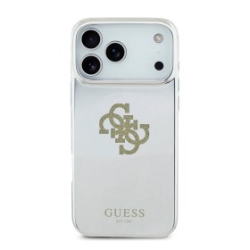 Funda Espejo Guess iPhone 17 Pro Max dorado MagSafe | Logo 4G Glitter