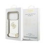 Funda Espejo Guess iPhone 17 Pro dorado MagSafe | Logo 4G Glitter