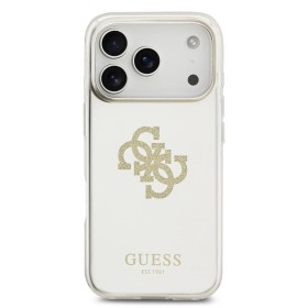 Funda Espejo Guess iPhone 17 Pro dorado MagSafe | Logo 4G Glitter