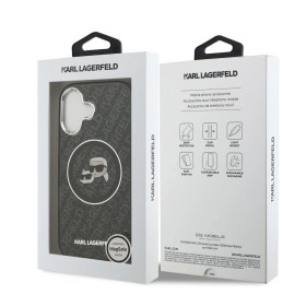 Funda Karl Lagerfeld para iPhone 17 - MagSafe - Black Glitter - Karl & Choupette Logo