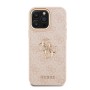 Funda Guess iPhone 16 Pro Max Rosa | Logo Metálico y Borde Dorado
