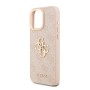 Funda Guess iPhone 16 Pro Max Rosa | Logo Metálico y Borde Dorado