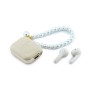 Auriculares Guess TWS Beige | Bluetooth 5.4 y Correa de Perlas